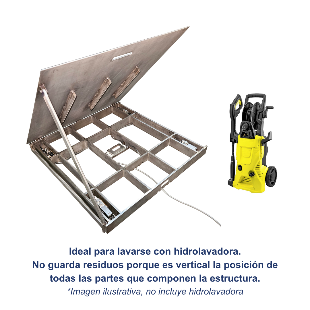 Báscula De Piso Braunker Superlavable, 100 x 120 cm, Inoxidable, Desde 1000Kg