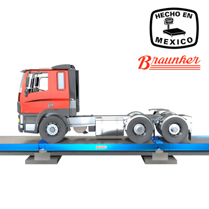 Báscula camionera BRAUNKER BC2 analógica, piso de concreto, sin fosa