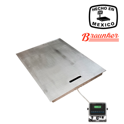 Báscula De Piso Braunker Superlavable, 100 x 120 cm, Inoxidable, Desde 1000Kg