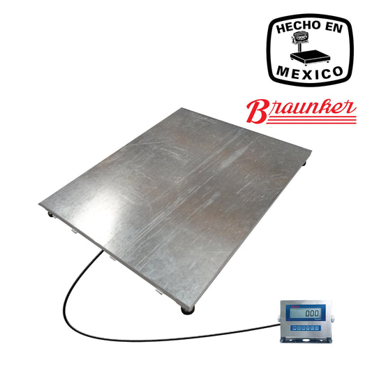 Báscula De Piso Braunker, 100 x 122 cm, Inoxidable,Desde 1000Kg