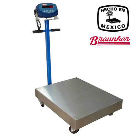 Báscula Braunker De Mesa, 60 x 70 cm, Cubierta Inoxidable, Hasta 600Kg