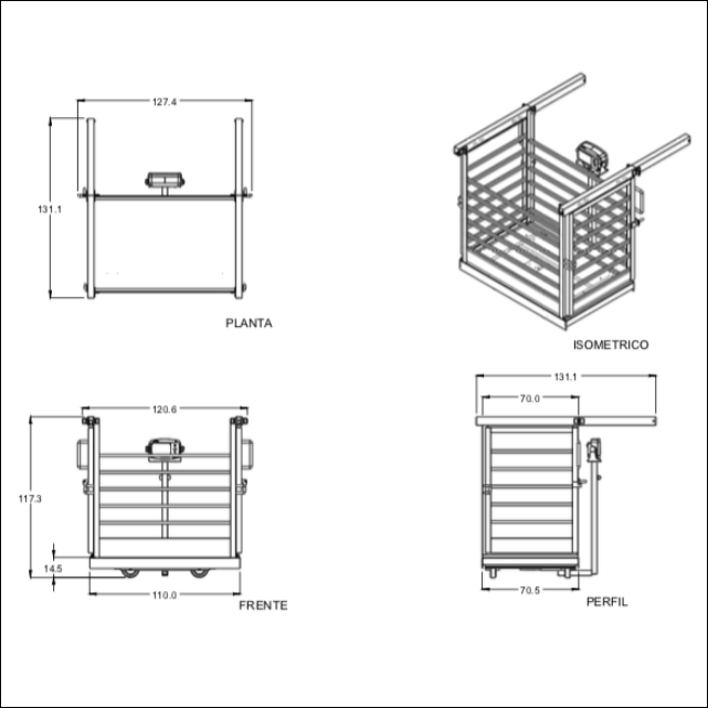 Báscula Braunker EPEX móvil Ganado Menor, 70 x 110 cm, Hasta 600Kg